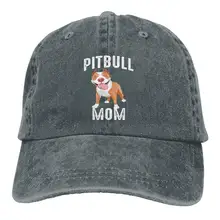 Pitbull Mom джинсовая кепка регулируемая Женская изогнутая бейсболка