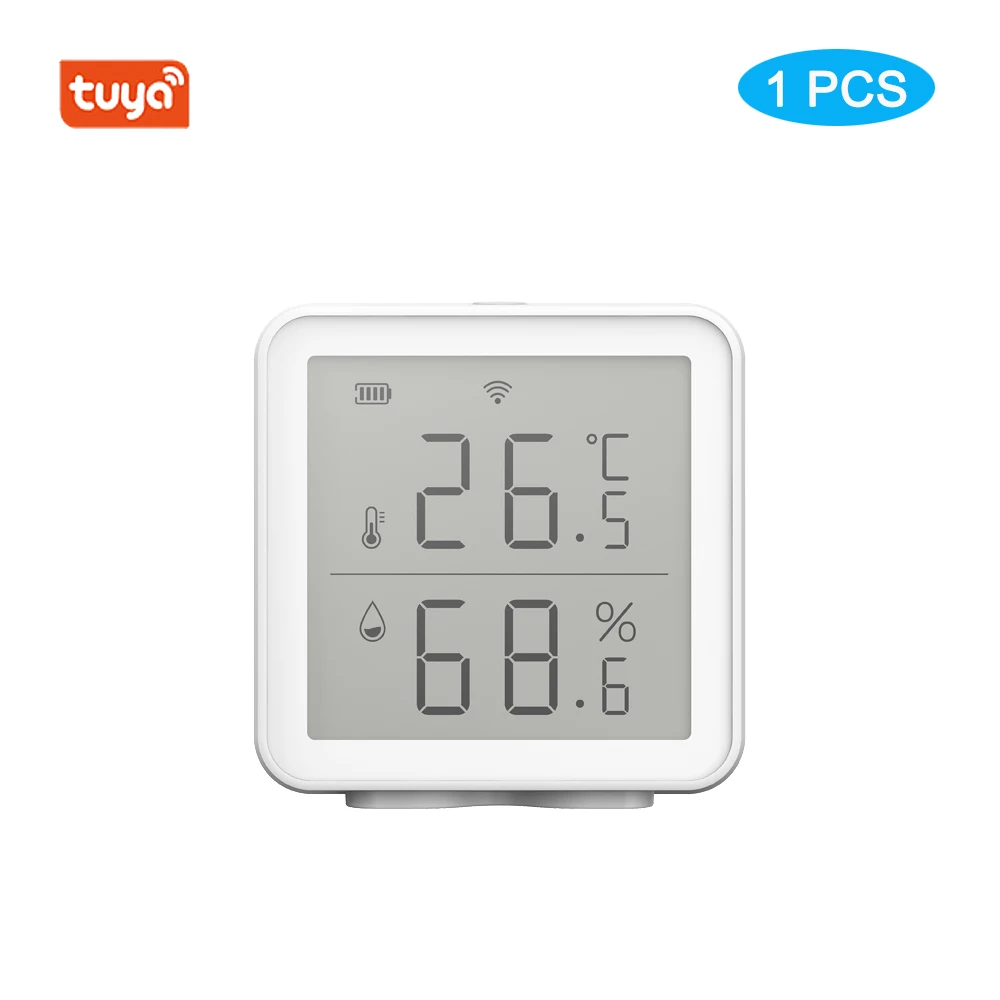 Tuya WIFI Temperature And Humidity Sensor Indoor Hygrometer Thermometer  With LCD Display Support Alexa Google Assistant - AliExpress