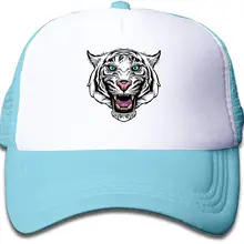 Дети я дикая кошка логотип сетки кепки милые бейсбольные кепки Регулируемый для мальчиков и девочек