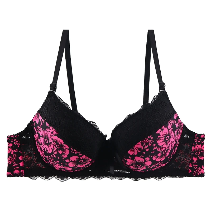 Xiushiren женские сексуальные бюстгальтеры 3/4 чашки пуш ап Цветочный Soutien Gorge мягкие