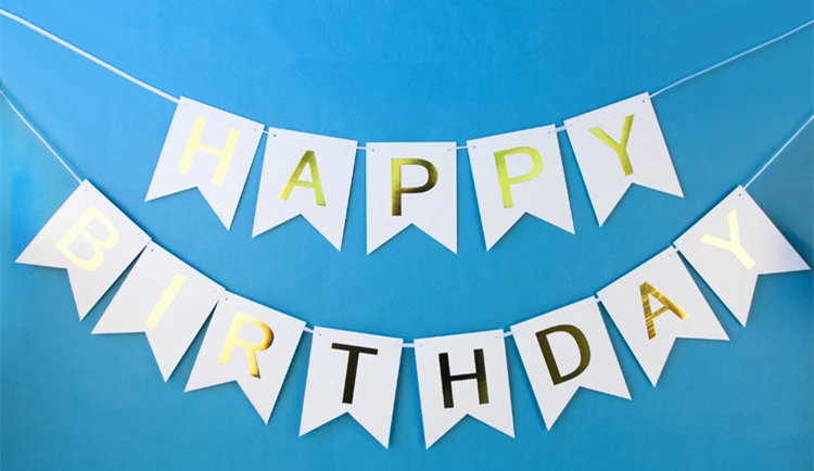 Флаги с надписью Happy Birthday свинка праздничные баннеры украшения позолоченный шкафчик для флажок с буквами детская гирлянда для душа вечерние поставки