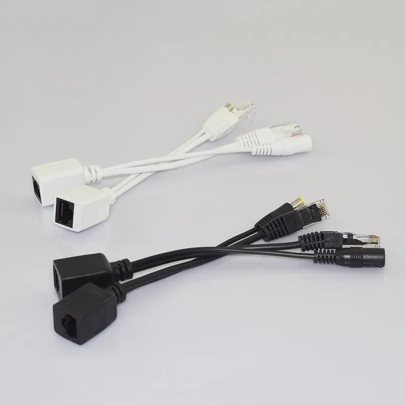 1 пара POE сплиттер 12 В адаптер Аксессуары RJ45 инжектор комплект питания Соединительный кабель камера Cctv для камеры безопасности O21
