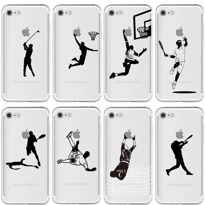 

Sports basketball tennis Soft TPU Phone Case for iphone 11 Pro Max 7 8 6 S Plus 5 5S SE X XR XS MAX Football baseball black back