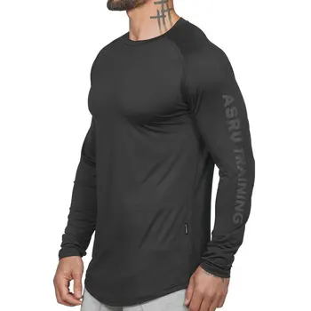 

2019 Men Gym Fitness bottoming shirt Long Sleeve Sports Top Running quick-drying Sweatshirt O-neck Sport Shirt Men