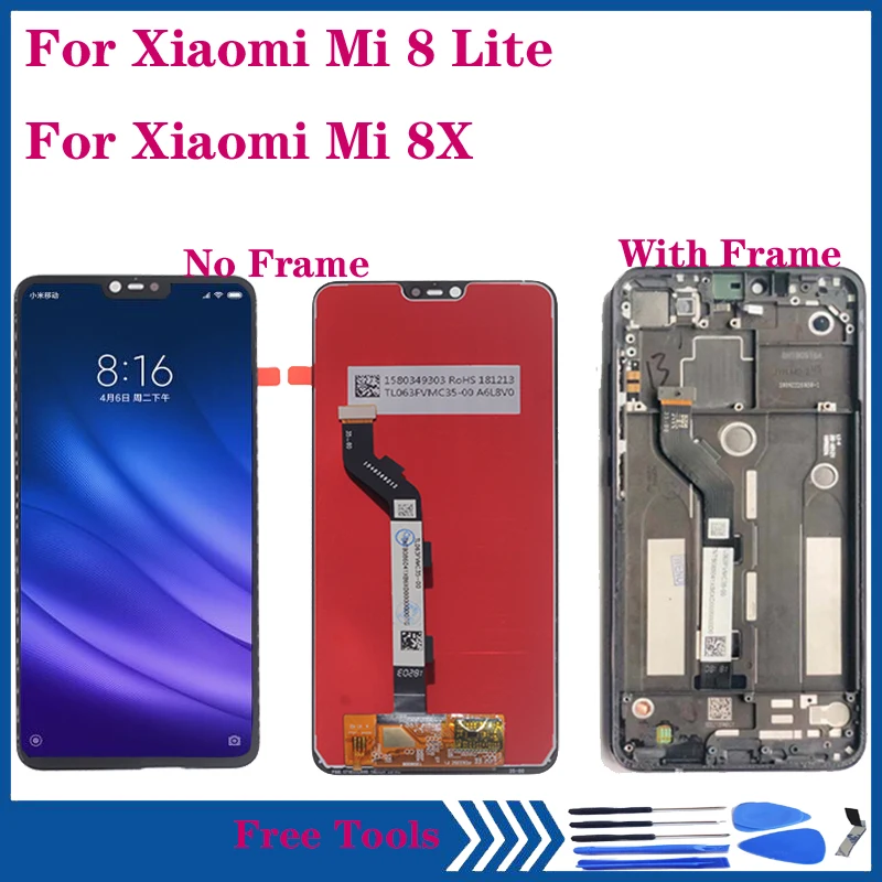 

6.26" Original LCD For Xiaomi Mi 8 lite LCD Display Touch Screen Replacement For xiaomi Mi 8x MI8 lite LCD Repair kit with frame