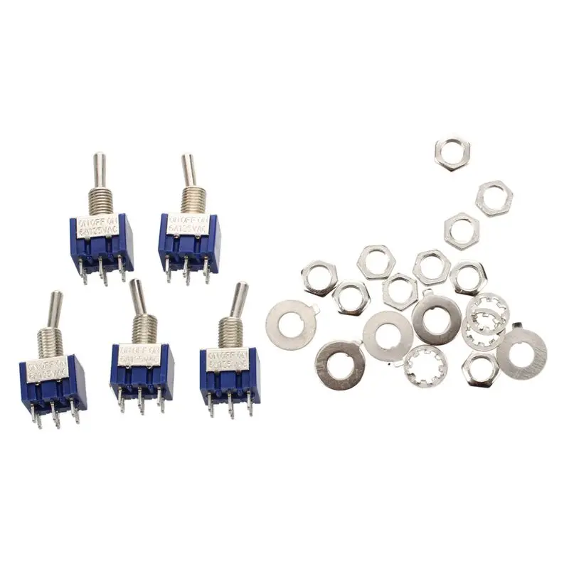 

5pcs 3 Position 2P2T DPDT ON-OFF-ON Miniature Mini Toggle Switch