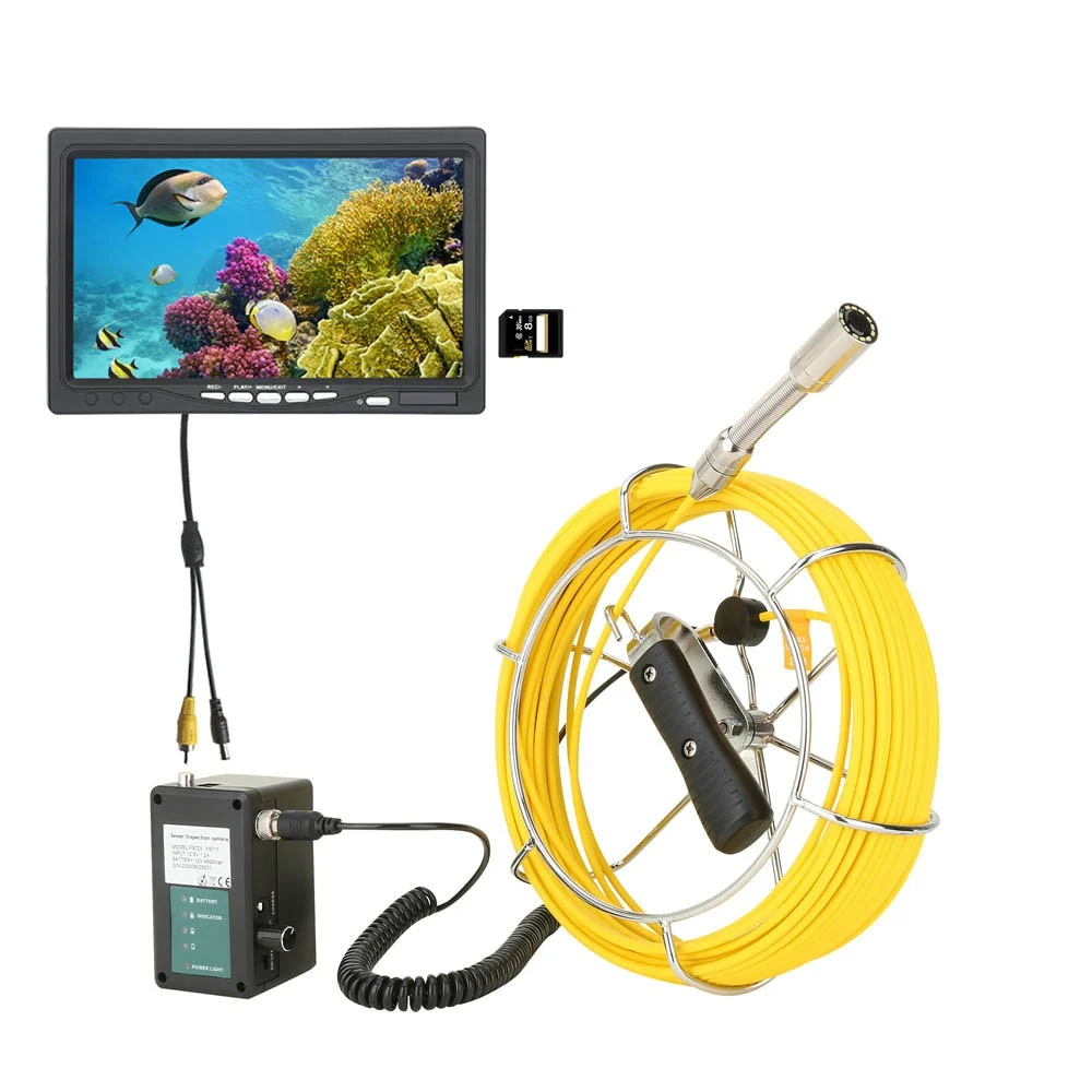 20M/30M/40M/50M Pipe Inspection Camera IP68 Drain Sewer Pipeline Industrial  Endoscope With DVR Recording Function 9 Monitor - AliExpress