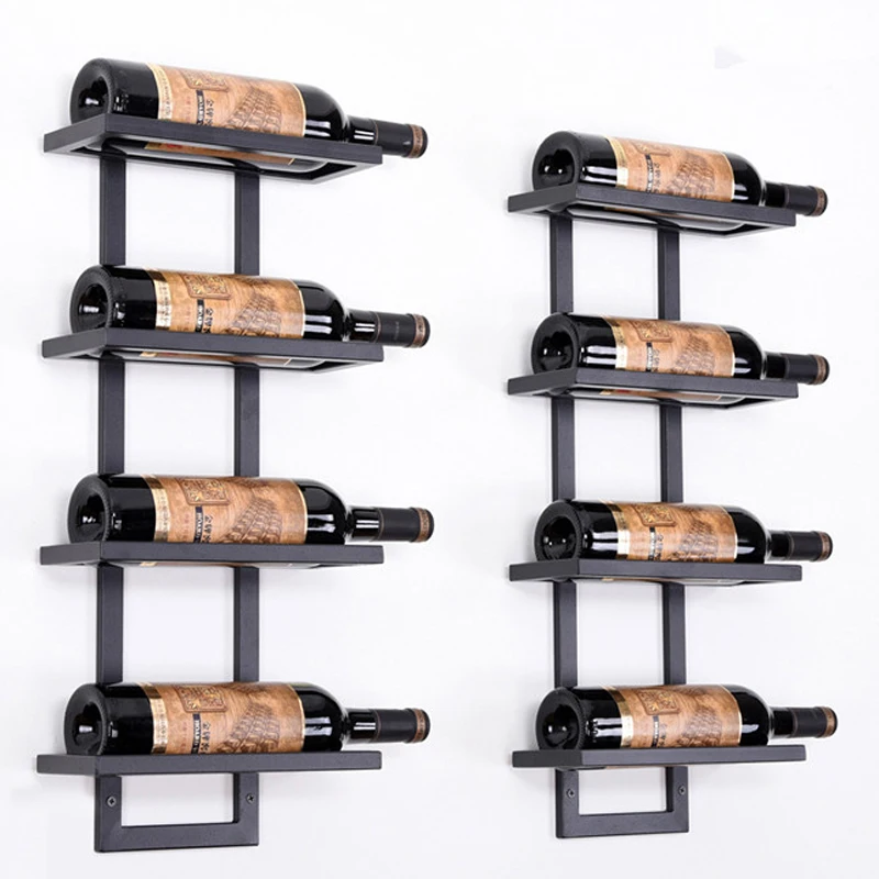 2-3 Bottles Iron Wine Rack Wall Hanging Wine Storage Creative Bottle Rack Holder Simple Holder Support Botellero