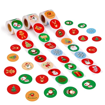 

Stickers Labels DIY Holiday Christmas Sticker Santa Claus Deer Decorative Adhesive Reward School Supplies Stationery Sticker 1