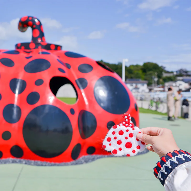 Faramita праздничные броши в горошек с тыквой Yayoi Kusama, шерсть, ручная работа, украшение для женщин и девочек, милая ручная ретро брошь