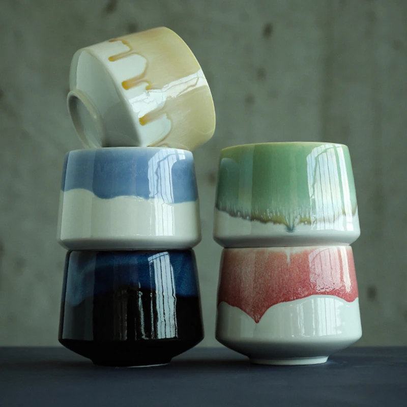 LUWU big capacity colorful ceramic tea cup porcelain teacups chinese kung fu 200ml | Дом и сад