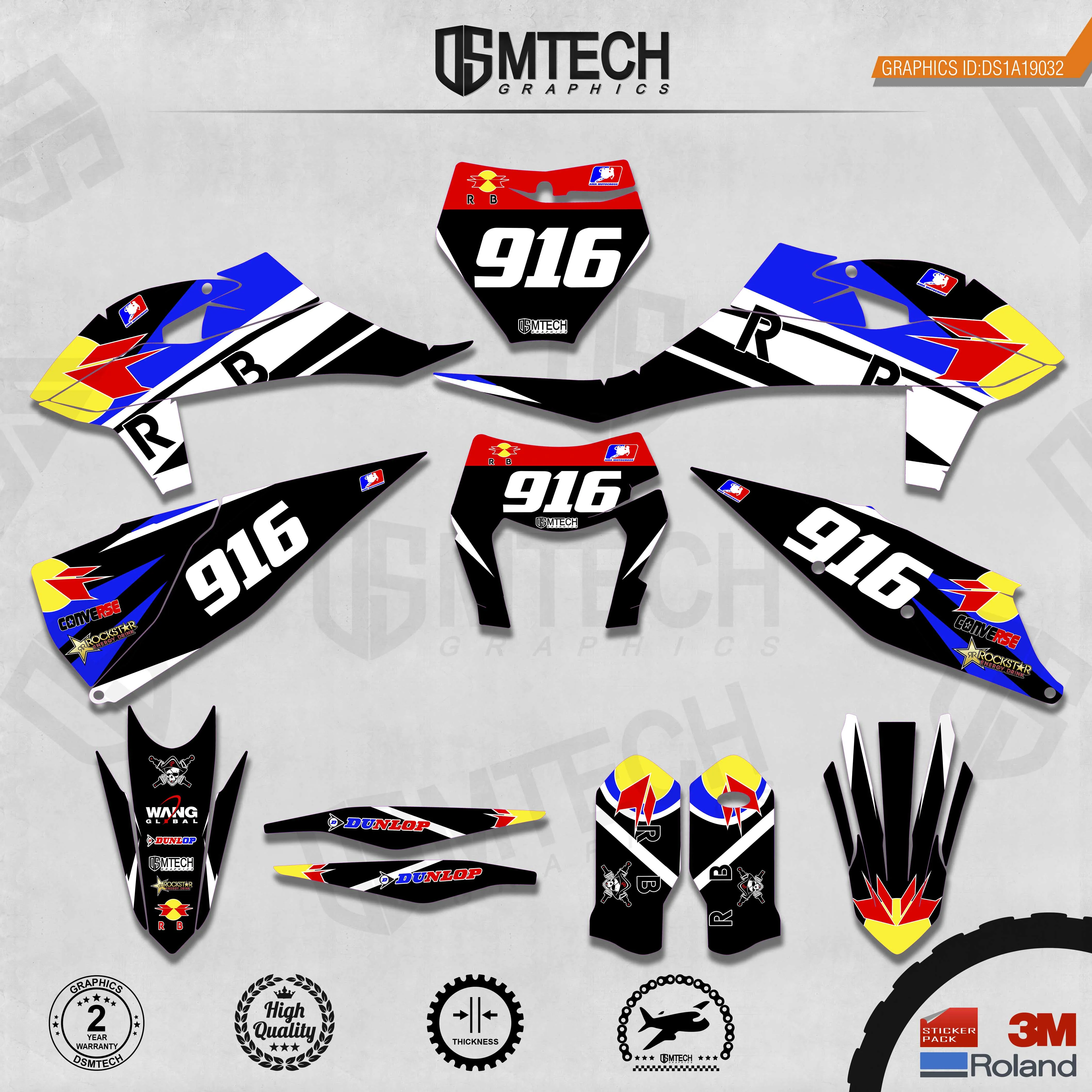 

DSMTECH Customized Team Graphics Backgrounds Decals 3M Custom Stickers For 2019-2020 SXF 2020-2021EXC 032