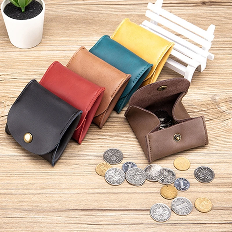 Pu Leather Coin Purse Earbuds Earphone Holder Pouch For Women Men Small Wallet Change Pouch