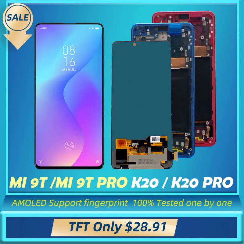 6 39 &quotAmoled дисплей для XiaoMi Mi 9T LCD с рамкой сенсорный экран дигитайзер сборка RedMi K20/K20