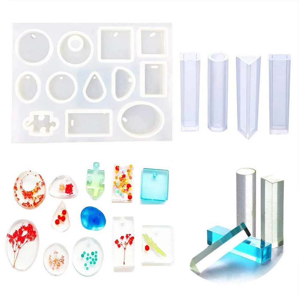 

5 In 1 Pendant Mold Set Casting Water Drop Tools Crystal Silicone Craft Jewelry Making Earring Handmade Decorative Epoxy Resin