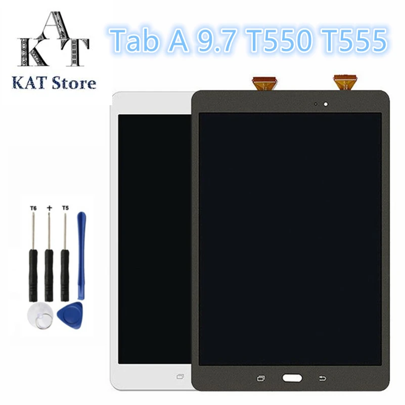 KAT LCD Screen Replacement For Samsung Galaxy Tab A 9.7 SM-T550 T550 T551 T555 LCD Display Touch Screen Quality Guarantee