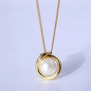 

Fashion twist knot line inlay large pearl adjustable socket Necklace