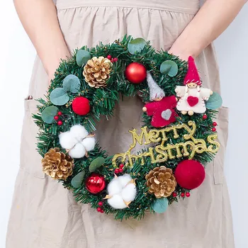 

Christmas Wreath Decorations Window Props Shopping Mall Scene Layout Rattan Wreath Home holiday door hanging wreath 40X40X12CM