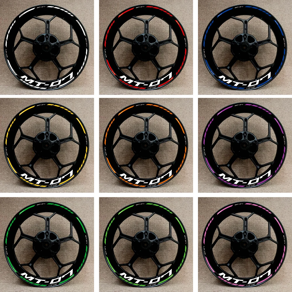 Complete Set For Yamaha MT-07 Motorcycle Hub Modification Decal Mt07 17 Inch Rim Decoration High Quality Reflective Sticker