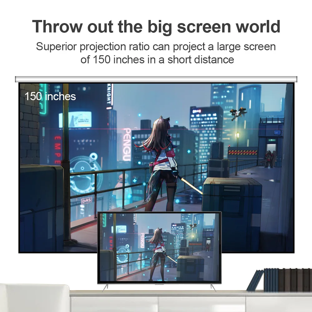 CRENOVA Лучшая Android видео проектор C8 1280*720P родное разрешение с Wi-Fi Bluetooth домашний кинотеатр кинопроектор