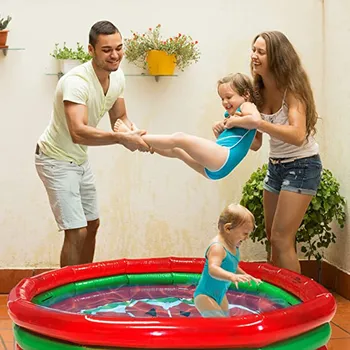 

59 Inches Inflatable Pool For Family Adults Kids Foldable Air Inflating Swimming Pool Watermelon Pattern Round Pool Baby Bathtub