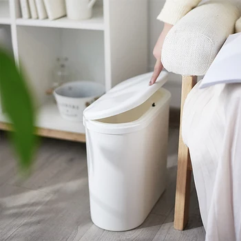

KAKURI Nordic push-type trash can household large kitchen living room bedroom bathroom toilet with lid clip tube paper basket