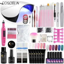 COSCELIA 36 Вт Светодиодная УФ-лампа для ногтей Сушилка Гель-лак полигель-лак набор для ногтей электрическая дрель для ногтей лак для ногтей набор инструментов