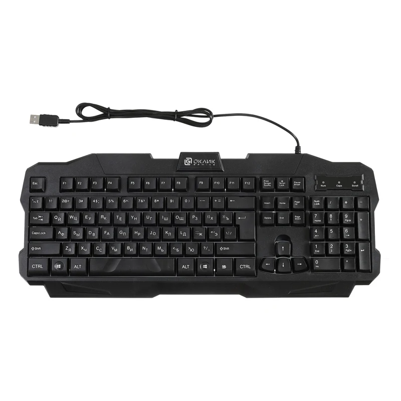 Клавиатура Oklick 757G MADNESS черный USB for gamer LED
