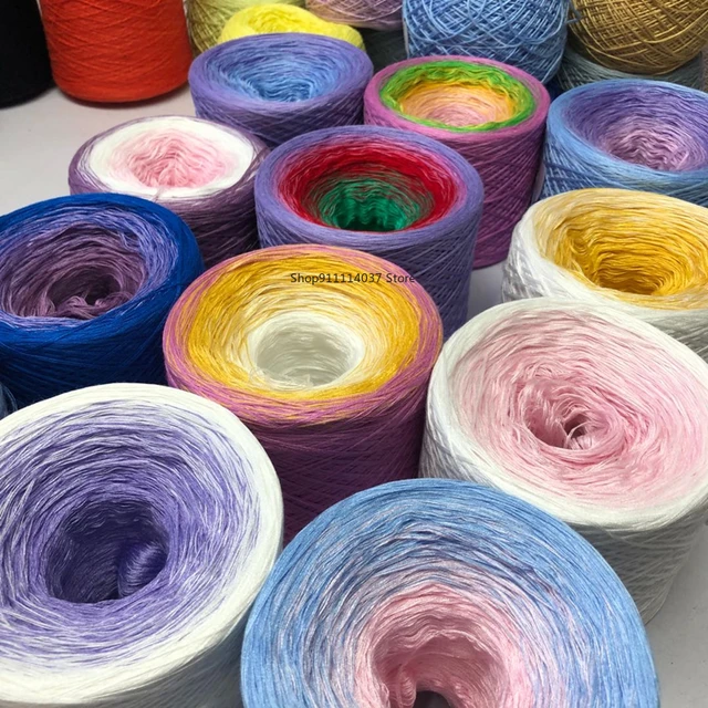 300g Rainbow Gradient Color Cake Yarn Organic Cotton Blend Yarn  Spring/Summer Crochet Skirt Shawl Lace Line DIY Hand-woven Yarn