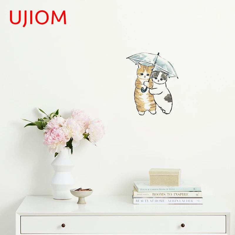 UJIOM Mofu песочный Кот Детский Декор для спальни настенные наклейки Фреска