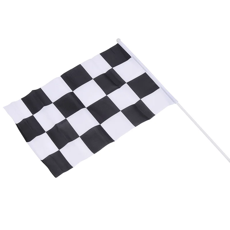 Простой стиль черный белый клетчатый узор флаг необходимый для подвесной гонки