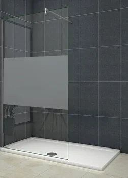 

Shower screens Panel Fixed Screen laminated Glass film Security to pureba of explosiciones 10mm - Barra2 140cm - 140x200cm