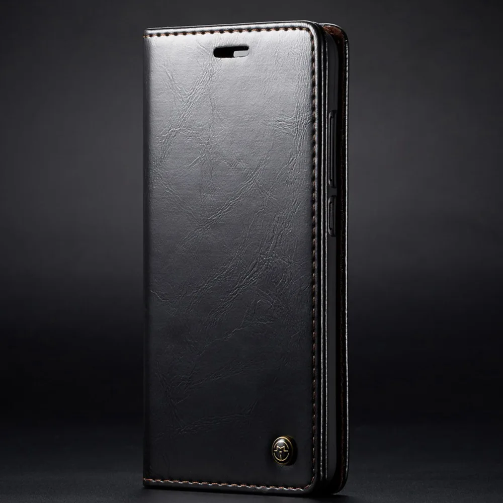 Black Кожаный чехол-книжка с A50 A60 A70 A40 A30 A20 A10 A80 A90 чехол для samsung S9 S8 S7 край S10 J4 J6 плюс A7 A8 Note 9 10 чехол на магните - Материал: Black