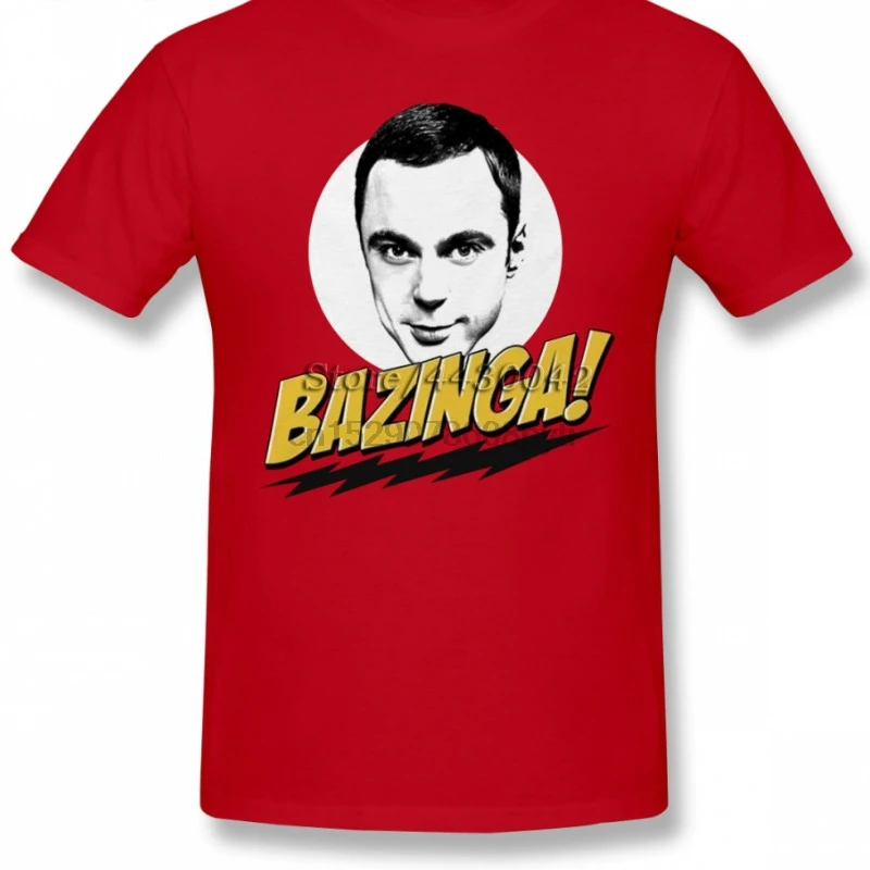 Sheldon Cooper Bazinga T Shirt For Men Plus Size Cotton Team Tee Shirt