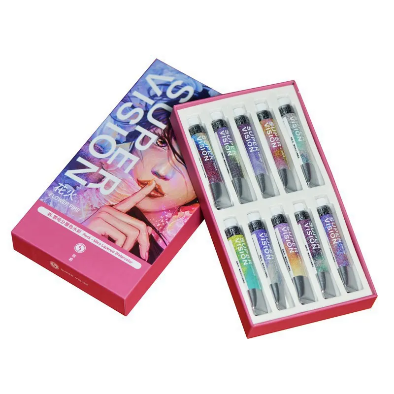 Rock Mica Chameleon Watercolor Paint Tube Set 10Colors 8ML For Painting Art Supplies