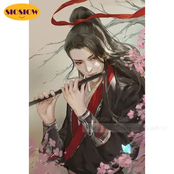 

SIOSIOW 5d Diy Diamond Painting Anime Mo Dao Zu Shi Figure Poster Wei Wuxian Diamond Embroidery Cross Stitch Full Set Decor Room