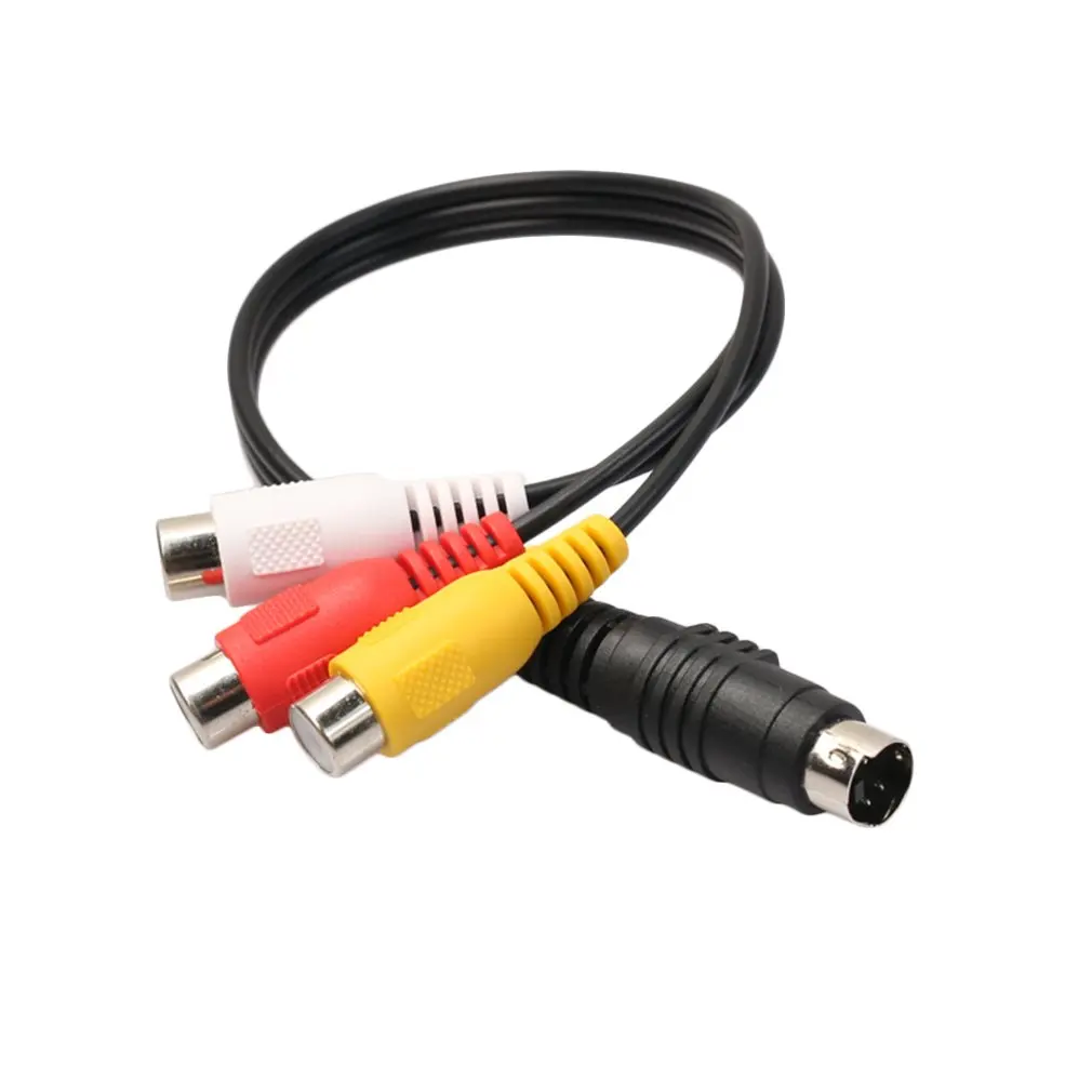 Аудио кабель 4 Pin S Video на 3 RCA Женский ТВ Кабель адаптер для ноутбука с женским