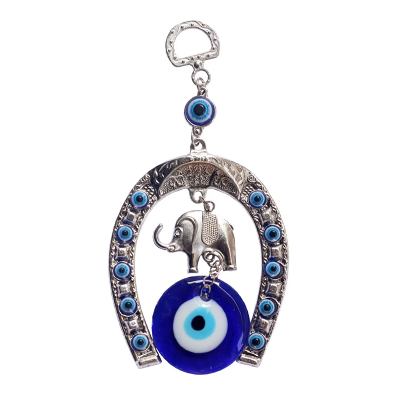 A Синий Цветной глазурь сплав кулон Турецкий Дурной глаз слон подвесное украшение уникальный автомобиль подвесное украшение для домашнего декора - Цвет: A