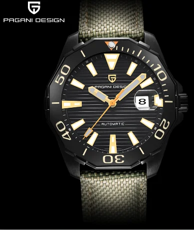 PAGANI Дизайн автоматические часы 1617 мужские военные спортивные механические часы водонепроницаемые из нержавеющей стали топ бренд Роскошные мужские часы - Цвет: PD 1617 A-6