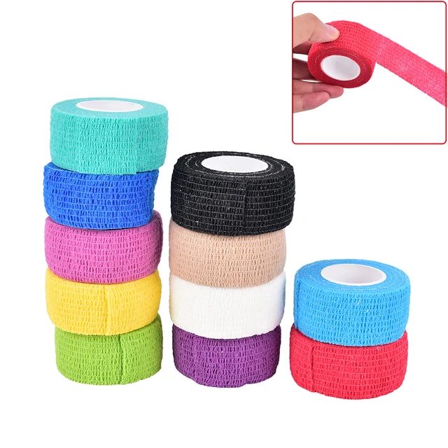 Bandage cohésif flexible en coton, ruban adhésif de sport, 11 couleurs,  2.5cm x 4.5m