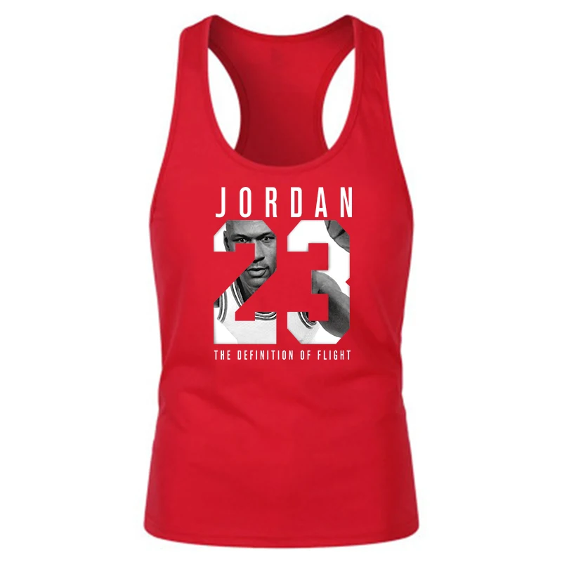 Летняя брендовая одежда Jordan 23, мужской жилет, хлопок, с принтом, для мужчин, для фитнеса, топы, для фитнеса, Camisetas, хип-хоп, без рукавов, рубашка - Цвет: Темно-серый