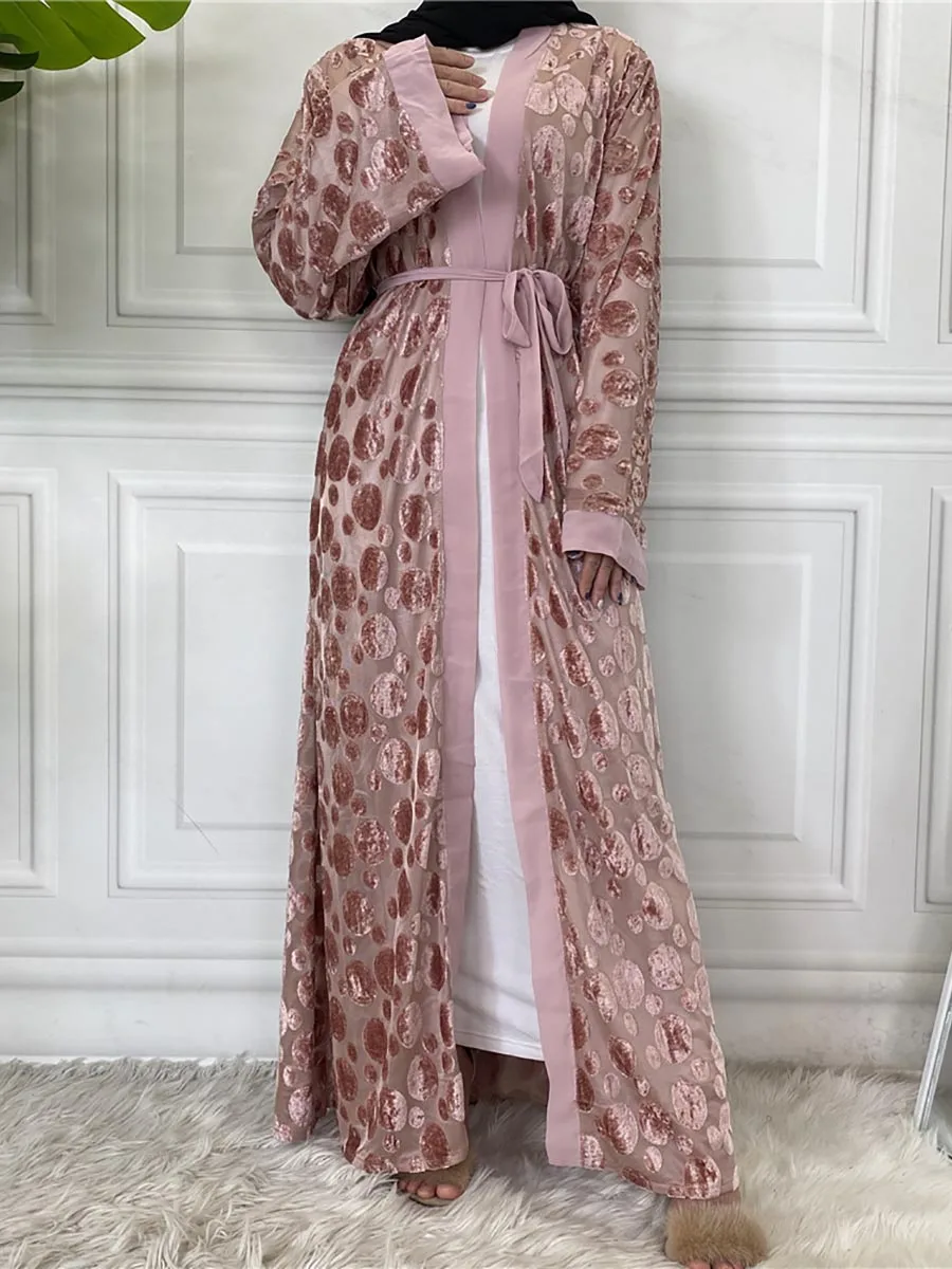 1818#New Fashion Muslim Eid Dubai Abaya - CHAOMENG MUSLIM SHOP