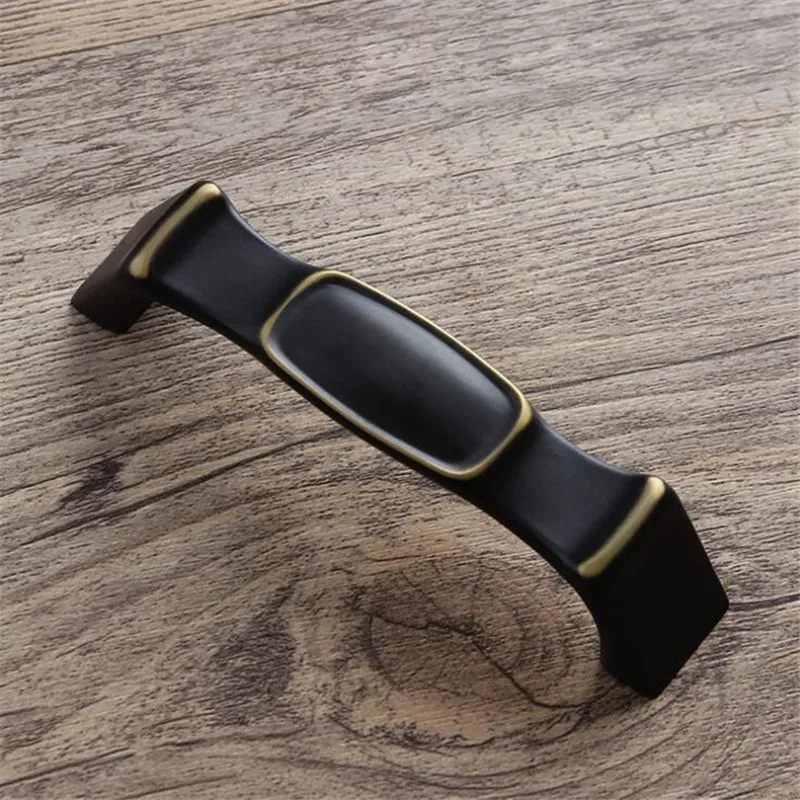 Black brass Мебель дверная ручка ящика твердая ручка современный минималистичный домашний кухонный шкаф/спальня шкаф Практичная ручка - Цвет: Black brass