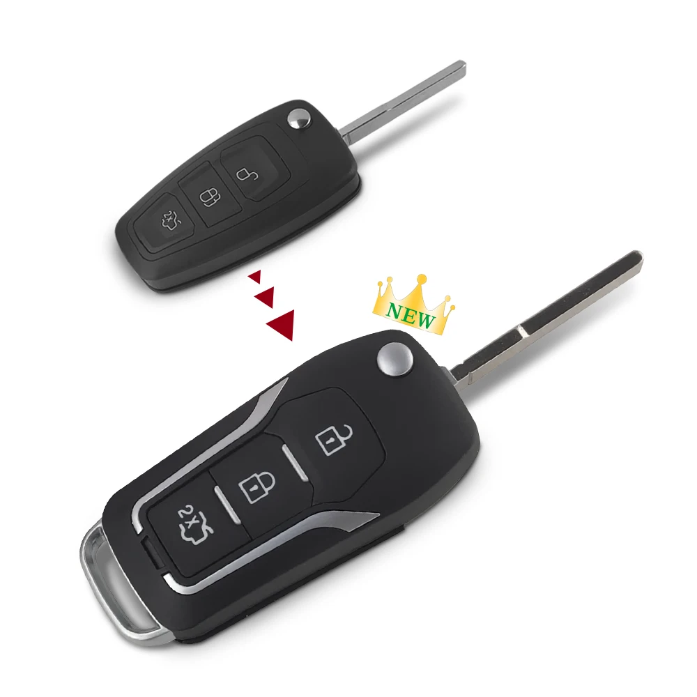 OkeyTech для Ford Focus Fiesta Kuga ESCAPE Mondeo изменение 3 кнопки флип складной автомобиль оболочка для Smart ключа Fob FO21 HU101
