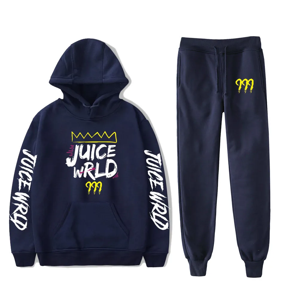 Толстовки с капюшоном FRDUN Tommee Juice WRLD, комплект из двух предметов для женщин/мужчин, толстовки в стиле хип-хоп с длинными рукавами+ длинные штаны, толстовка с капюшоном в стиле каваи, одежда для рэпера
