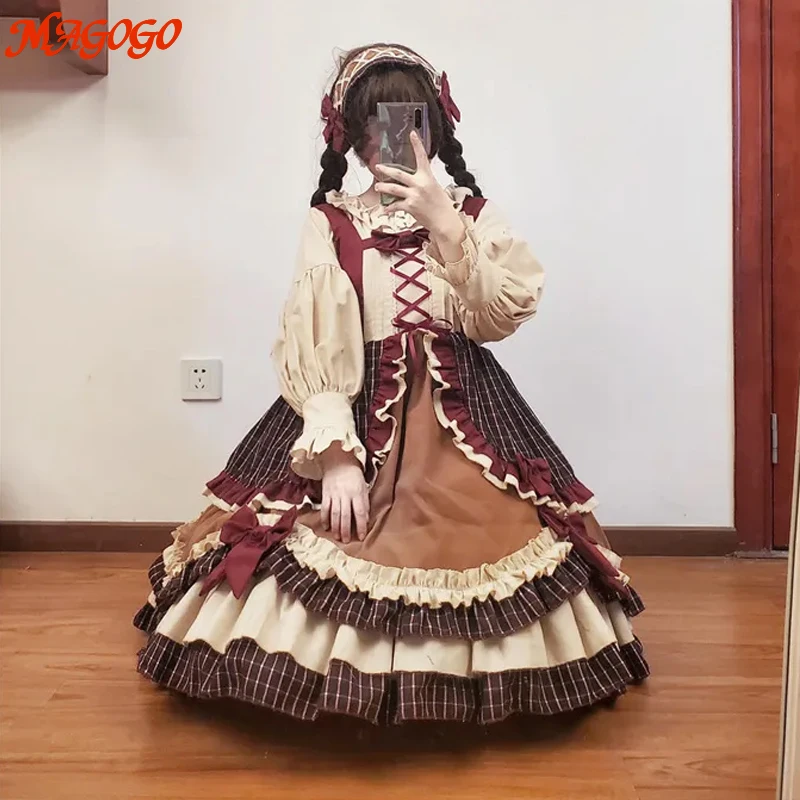 Женское длинное платье MAGOGO серое в стиле колледжа с галстуком 1 шт. | Женская