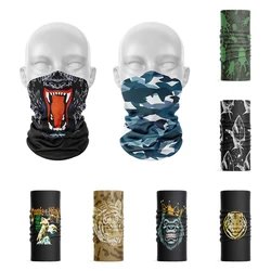 3D Men Headscarf Funny Shark Tiger Animal Elastic Headband Dustproof Summer Neck Gaiter Magic Sports Hip-Hop Bandana Kerchief