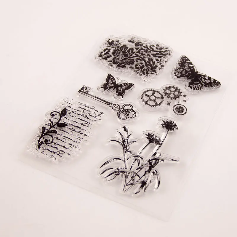 Butterfly Clear Stamps DIY Scrapbooking Craft Supplies Rubber Silicon Seals Card Album Hobby ink pad Stamping clear stamps clear rubber stamps