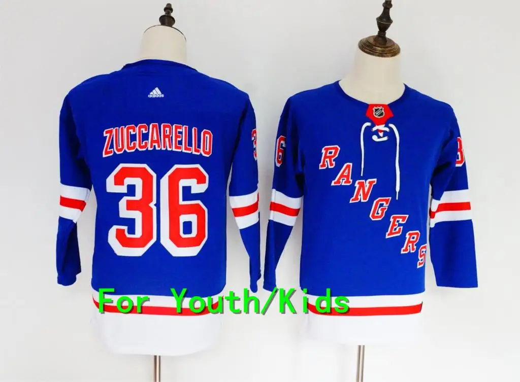 Молодежная вышивка прошитая Нью-Йорк#36 коврики Цуккарелло 30 Henrik Lundqvist 27 Ryan McDonagh Дети Джерси - Цвет: 3