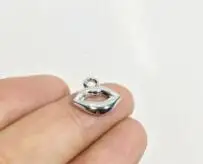 Rhodium silver Eruifa 20 шт 14*9 мм 3D красивые мини Губы ожерелье, серьги браслет ювелирные изделия DIY ручной работы 2 цвета - Окраска металла: Rhodium silver